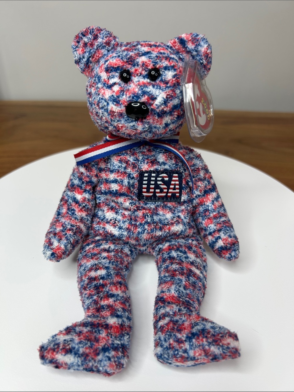 3/$25🌻 TY Beanie Baby USA Bear 2000 | MWMT Mint Tags | Retired | Case Included